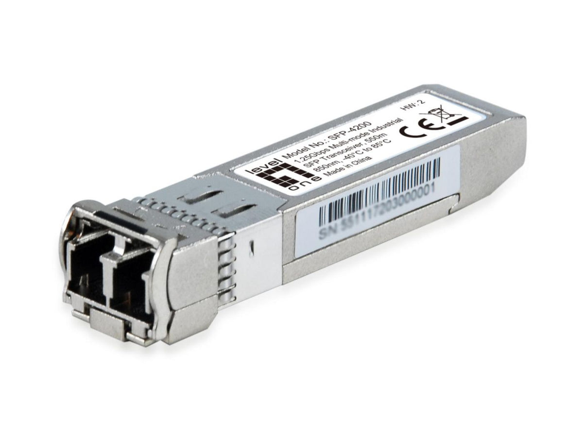 LevelOne 1.25G MMF SFP TRANSCEIVER 550M SFP-4200, Fiber optic, 1250 Mbit/s, SFP, LC, 550 m, 850 nm