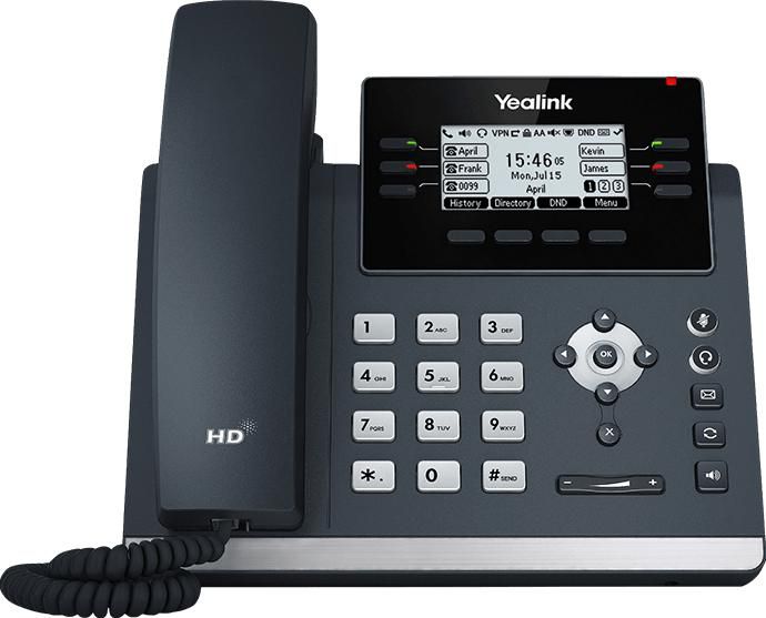Yealink T42U IP Phone (No PSU) SIP-T42U, IP Phone, Grey, Wired handset, Desk/Wall, 100 entries, LCD