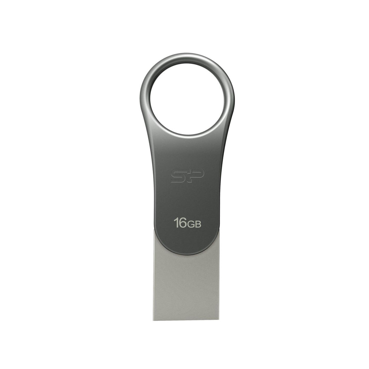Silicon Power Mobile C80 Usb Flash Drive 16 Gb Usb Type-A / Usb Type-C 3.2 Gen 1 (3.1 Gen 1) Titanium