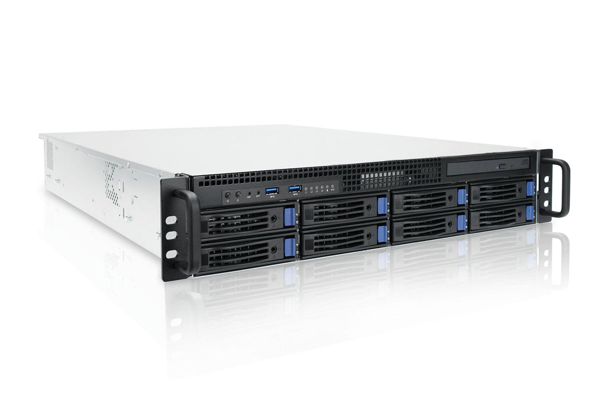 Ernitec 2U 8 Bay Server - Ultra 5 225, 16GB, 2x1TB NVMe, 9361 RAID, 1x2.5GbE, 1x10GbE, IPMI, TPM, 2x800W, Win11 Pro