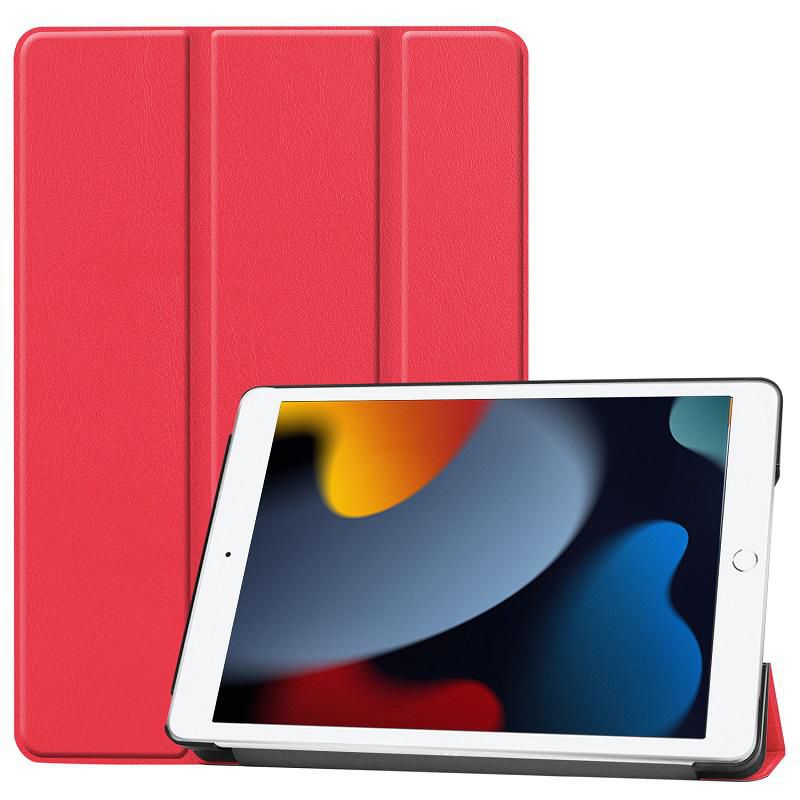 CoreParts Cover for iPad 7/8/9 - Red for iPad 7/8/9 (2019-2021) 10.2inch Tri-fold Caster Hard Shell Cover with Auto Wake Function - Red