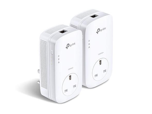 TP-Link AV1300 GB PT Powerline UK AV1300 Gigabit Passthrough Powerline Starter Kit, 1300 Mbit/s, IEEE 802.3,IEEE 802.3ab,IEEE 802.3u,