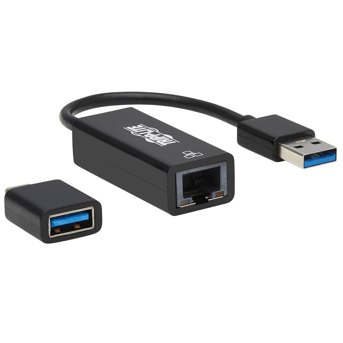 Tripp Lite Usb-C, Usb-A To Rj45 Gigabit Ethernet Network Adapter (2Xm/F), Usb 3.2 Gen 1, Black