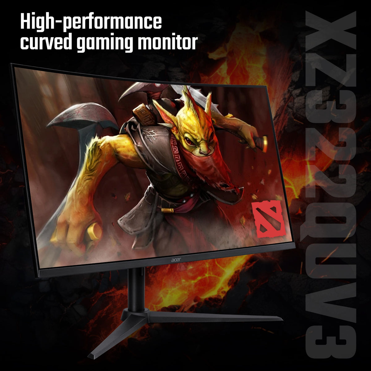 Acer NITRO XZ2 Nitro XZ322QUV3 curved gaming monitor - 31.5", 1500R, Quad HD, 180Hz, 1ms, FreeSync, DisplayHDR 400, HDMI & DP