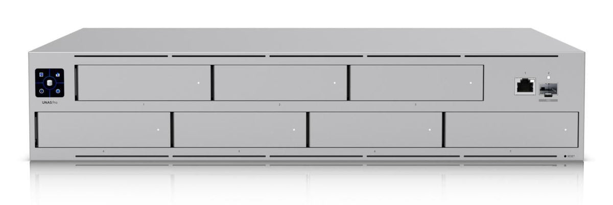 Ubiquiti 2U rack-mount NAS with (7) 2.5/3.5" drive bays and 10 Gbps performance designed for large-scale file storage and sharing - UK Plug