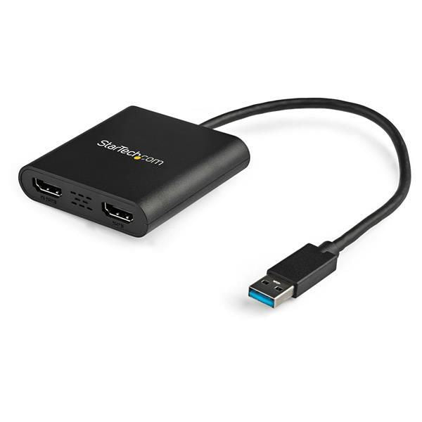 StarTech.com USB ADAPTER TO HDMI 4K USB 3.0 to Dual HDMI Adapter - 1x 4K 30Hz & 1x 1080p - External Video & Graphics Card - USB Type-A to HDMI