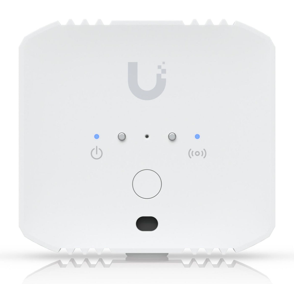 Ubiquiti Battery-powered SuperLink sensor that detects water leaks, temperature, humidity, and ambient light.