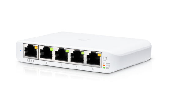 Ubiquiti USW-FLEX-MINI UniFi USW Flex Mini 5 Port Smart Managed POE/USB C Powered Gigabit Network Switch (EU Plug)