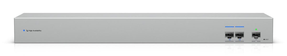 Ubiquiti 10G SFP+ WAN Switch linking two Shadow Mode High Availability UniFi Gateways to a single ISP - UK Plug