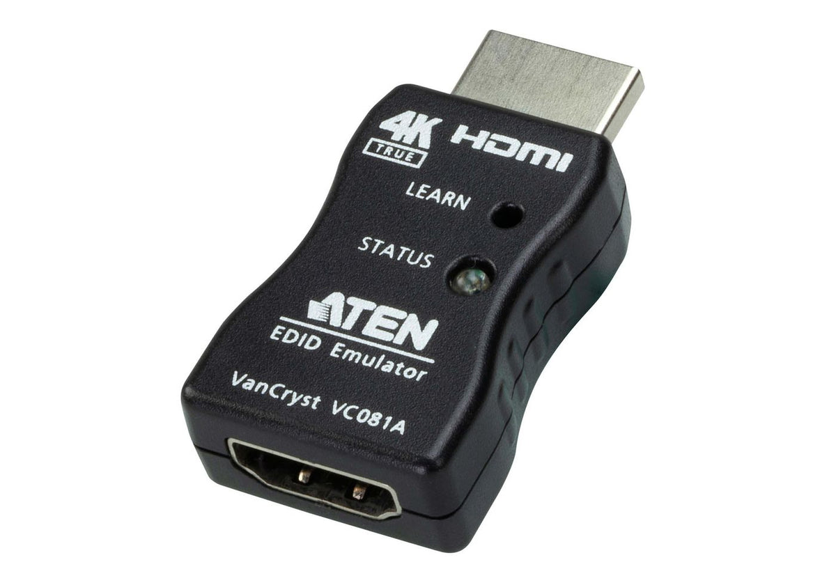 Aten True 4K HDMI EDID Emulator with Savable EDID True 4K HDMI EDID Emulator Adapter, 3840 x 2160 pixels, Black, Plastic, HDMI, 20 pc(s),