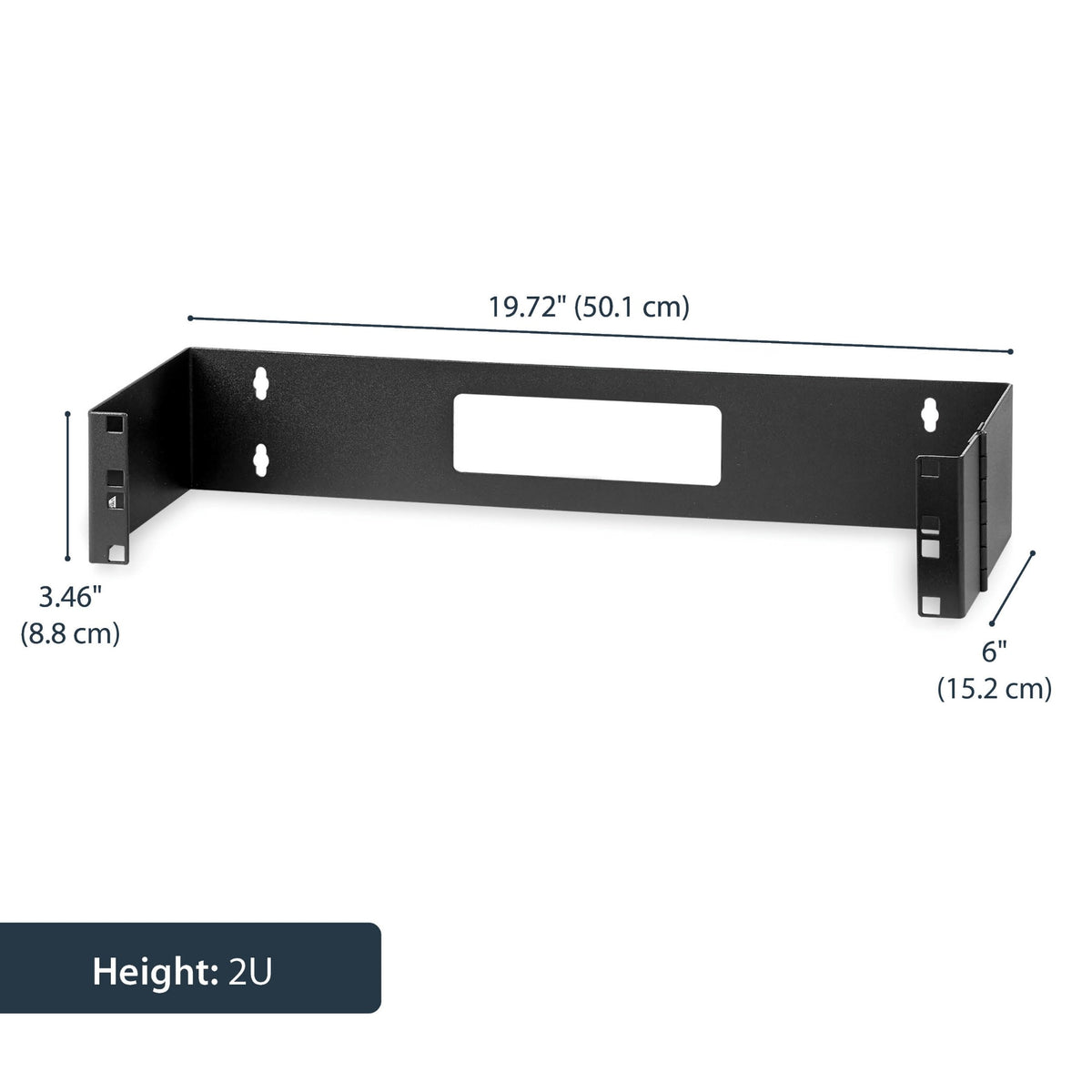 StarTech.com 2U Hinged Wall Mount Patch Panel Bracket - 6 inch Deep - 19" Patch Panel Swing Rack for Shallow Network Equipment- 22lbs