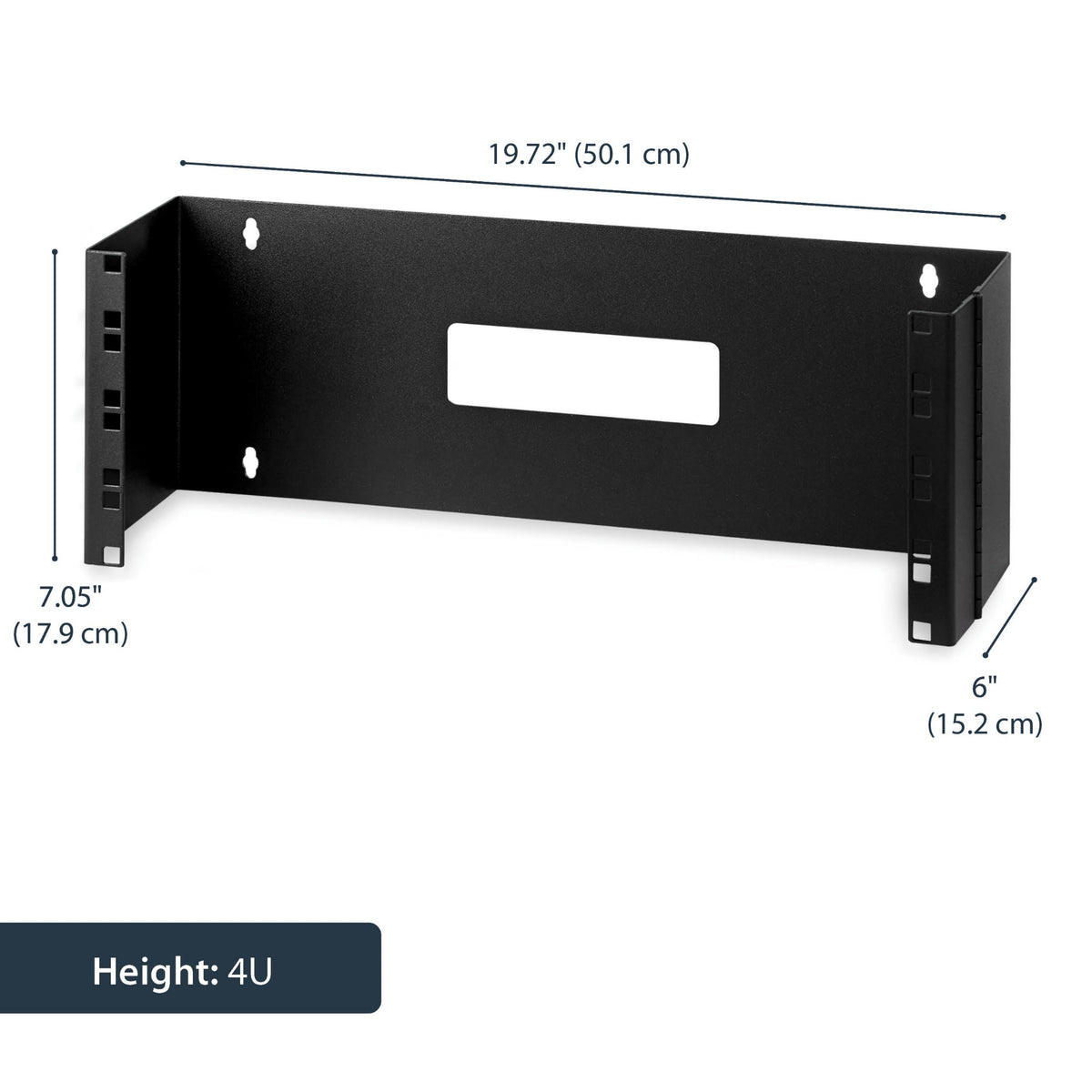 StarTech.com 4U Hinged Wall Mount Patch Panel Bracket - 6 inch Deep - 19" Patch Panel Swing Rack for Shallow Network Equipment- 33lbs