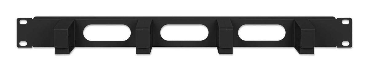 Intellinet 19" Cable Management Panel, 1U, 4 short plastic rings, Black