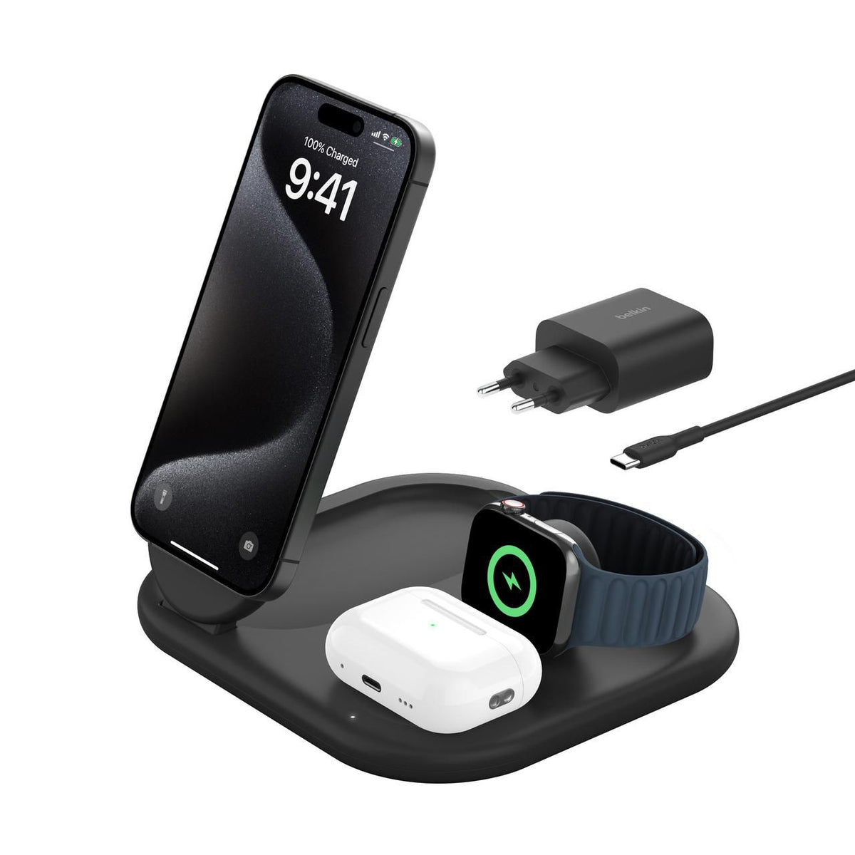 Belkin Boostcharge Headphones, Smartphone, Smartwatch Black Usb Wireless Charging Fast Charging Indoor