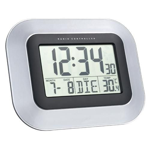 Technoline WS 8005 WS 8005 Radio controlled wall clock, Black, Silver, AA, 228 x 28 x 180 mm