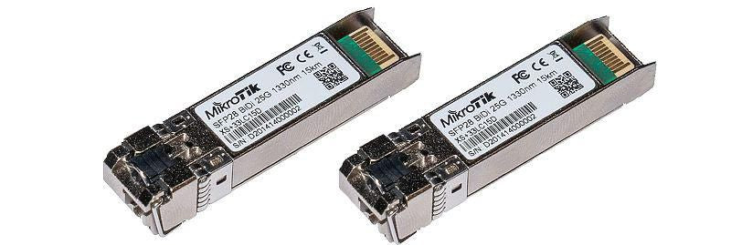 MikroTik Pair of bidirectional SFP 1G / SFP+ 10G / SFP28 25G 15km modules (T1270nm/R1330nm, Single LC-connect