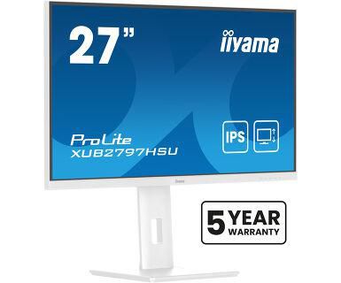 iiyama 27" WHITE IPS-panel, 1920x1080@100Hz,300nit,15cm Height Adj. Stand,Speakers,HDMI, DP, 1ms, USB 2x2.0