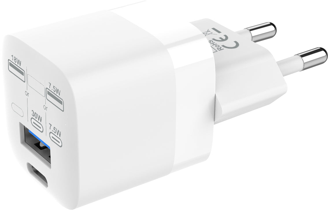 Vision TC-PUSBEU/30 mobile device charger Laptop, Smartphone, Tablet White AC Fast charging Indoor