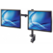 Manhattan Dual Desk Mount for TV & Monitors (Full Motion), For screens 10" to 27", Clamp Assembly, VESA compatibility: 75x75 and 100x100mm - check the dimensions of the four mounting holes on back of screen to ensure it fits, Max 8kg (each), Black, Bracke
