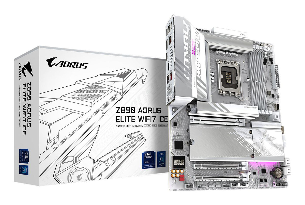 Gigabyte Z890 Aorus Elite Wifi7 Ice Motherboard - Supports Intel Core Ultra (Series 2) Cpus, 16+1+2 Phases Vrm, Up To 8800Mhz Ddr5 (Oc), 1Xpcie