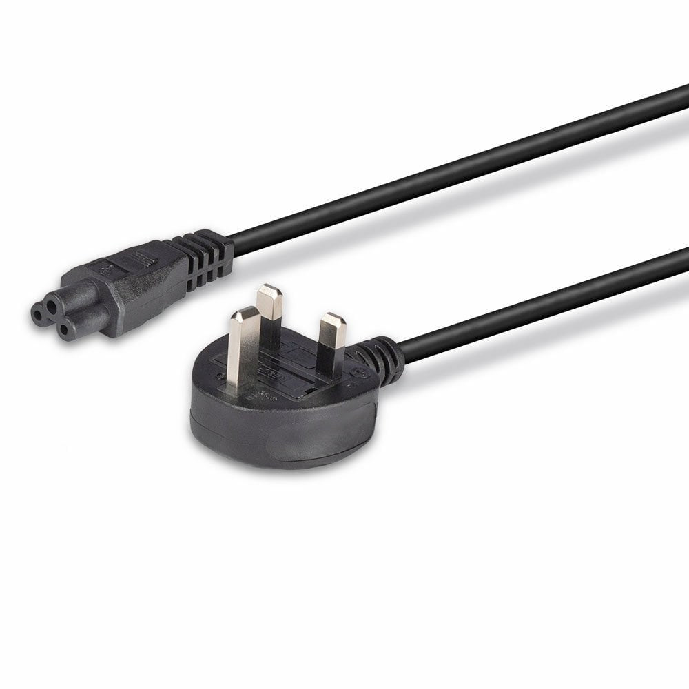 Lindy 1m UK 3 Pin to C5 Mains Cable, lead free