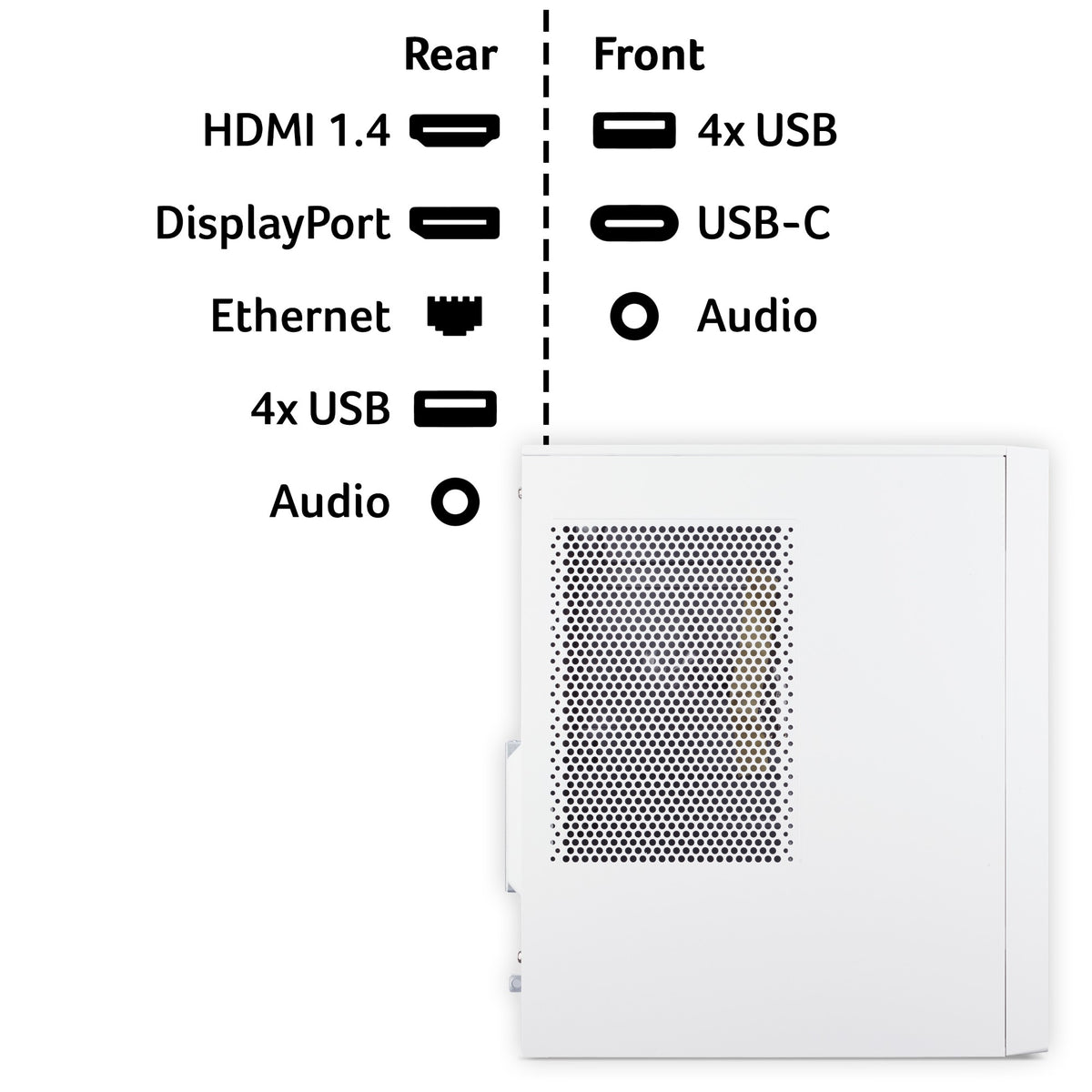 Acer Aspire TC-102 Tower Desktop - Intel Core 5-210H, 8GB, 512GB SSD, Integrated Intel Graphics, Windows 11, White