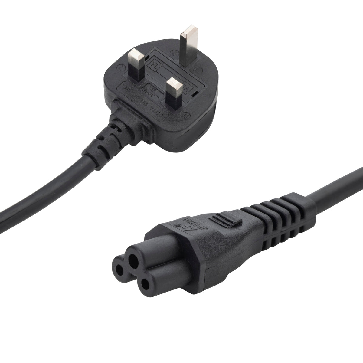 connektgear 2m UK Mains Power Cable - UK Plug to C5 (Cloverleaf) Socket