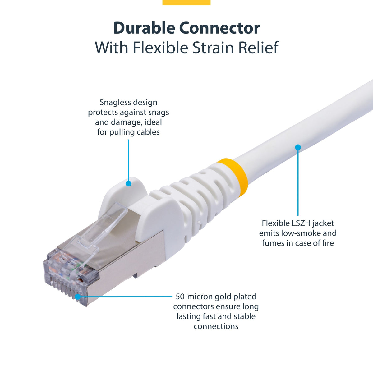 StarTech.com 50cm Blue CAT8 Ethernet Cable, Snagless RJ45, 25G/40G, 2000MHz, 100W PoE++, S/FTP, 26AWG Pure Bare Copper Wire, LSZH, Shielded Network Patch Cord w/Strain Reliefs, Individually Tested