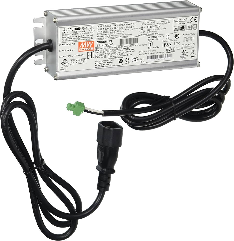 Cisco AIR-PWRADPT-RGD2= power adapter/inverter Indoor 60 W Black Networking