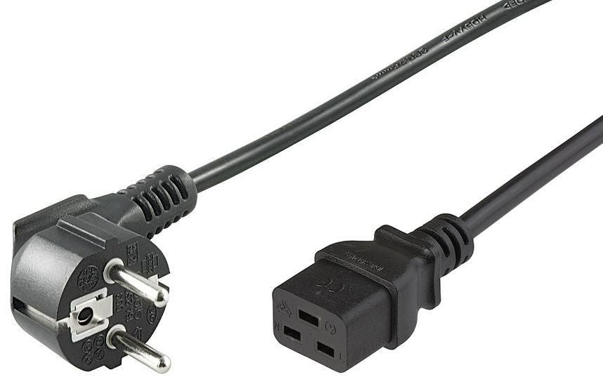 Microconnect PE07719005 power cable Black 0.5 m Power plug type E+F C19 coupler
