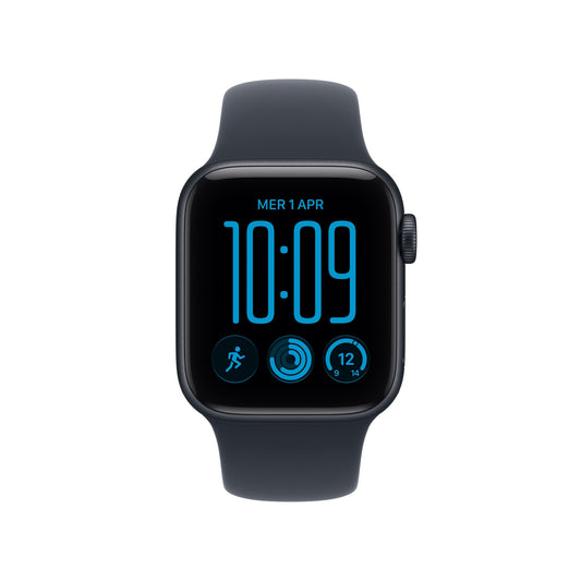 Apple Watch SE (3nd generation) SE 3 GPS 40mm Midnight Aluminium Case with Navy Blue Sport Band - M/L