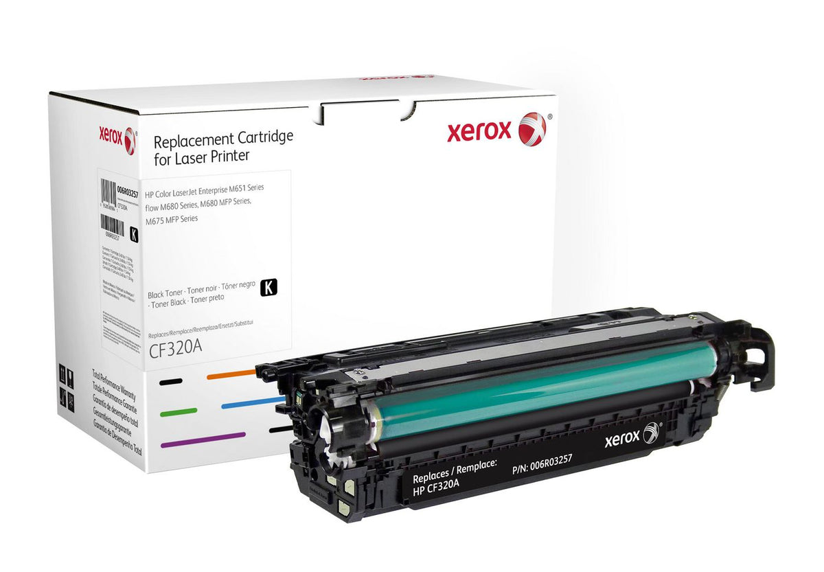 Xerox HP CLJ M651 M680 Black Black toner cartridge. Equivalent to HP CF320A. Compatible with HP Colour LaserJet M651, Colour