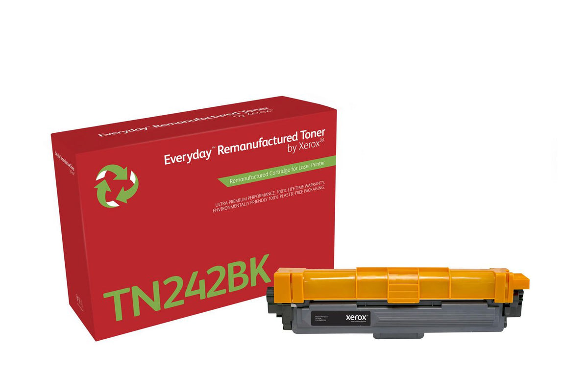 Xerox TN242BK Black toner cartridge. Equivalent to Brother TN242BK. Compatible with Brother DCP-9017, DCP-9022,