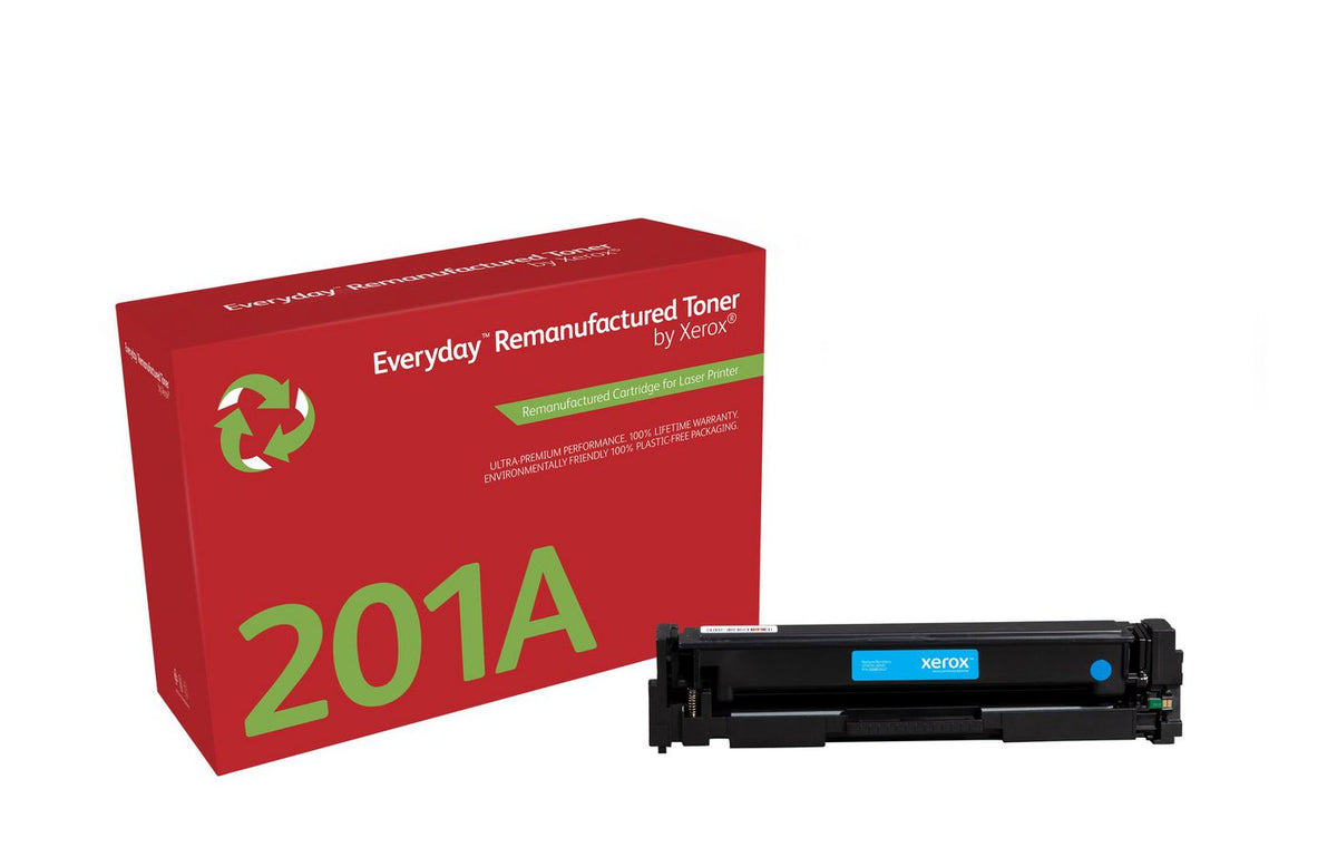 Xerox CF401A Cyan toner cartridge. Equivalent to HP CF401A. Compatible with HP Colour LaserJet Pro M252, Colour