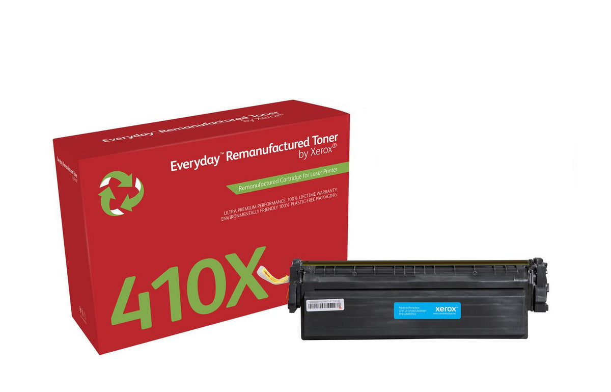 Xerox CF411X Cyan toner cartridge. Equivalent to HP CF411X. Compatible with HP Color LaserJet Pro MFP M477,