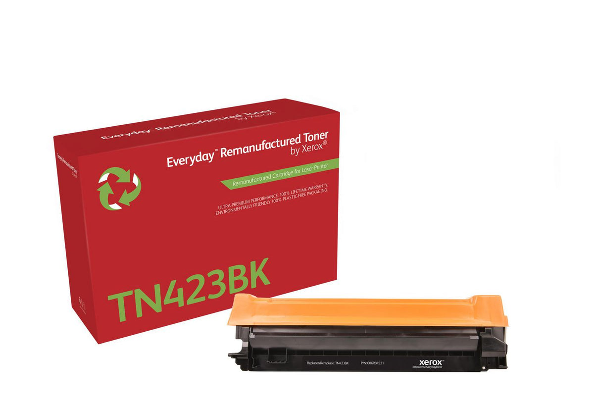 Xerox Everyday Remanufactured Black Toner by Xerox replaces Brother TN423BK, High Capacity