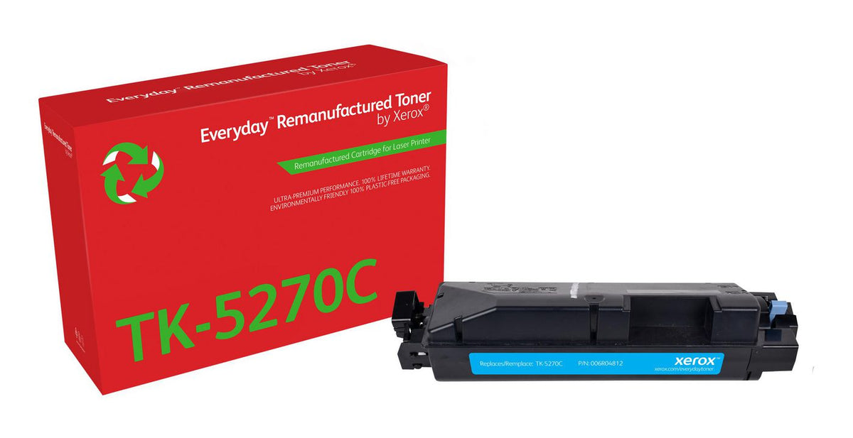 Xerox Ay Remanufactured Everyday Cyan Remanufactured Toner By Xerox Compatible With Kyocera Tk-5270C, Standard Capacity