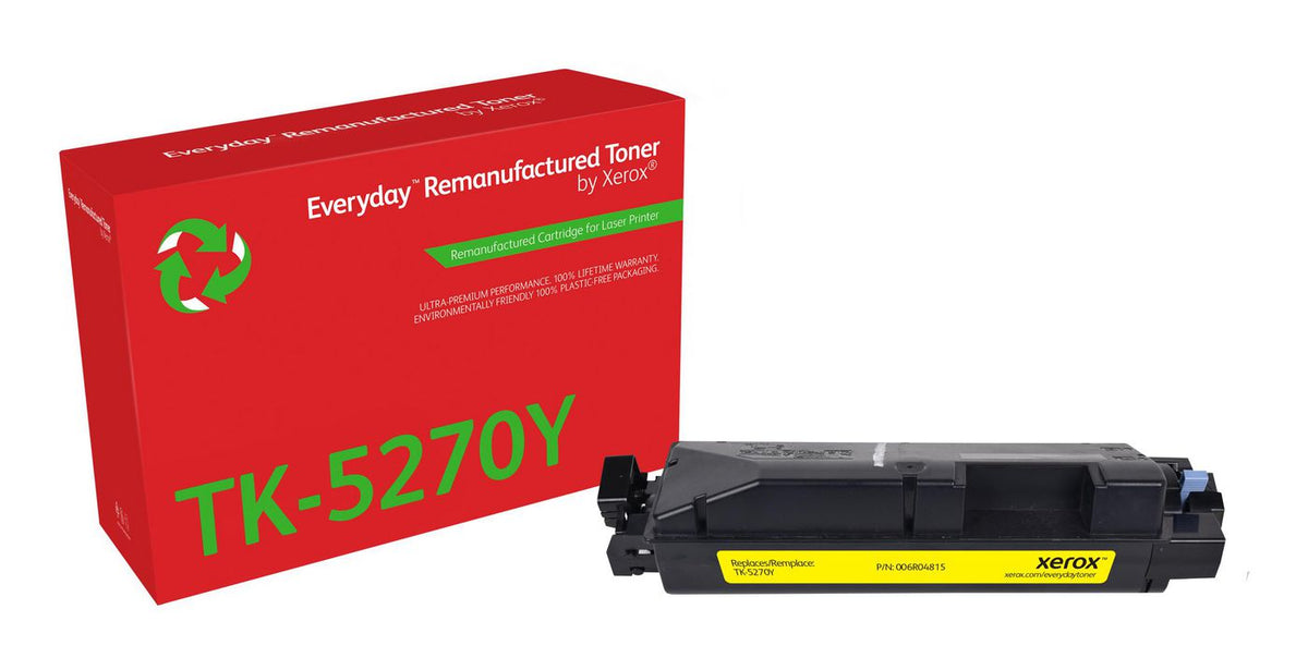 Xerox Ay Remanufactured Everyday Yellow Remanufactured Toner By Xerox Compatible With Kyocera Tk-5270Y, Standard Capacity