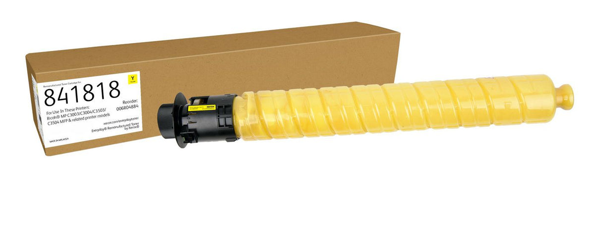 Xerox Yellow Remanufactured Toner By Xerox Compatible With Ricoh 841818, Standard Capacity