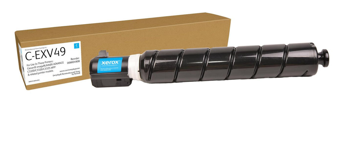 Xerox Cyan Remanufactured Toner By Xerox Compatible With Canon C-Exv49 (8525B002), Standard Capacity