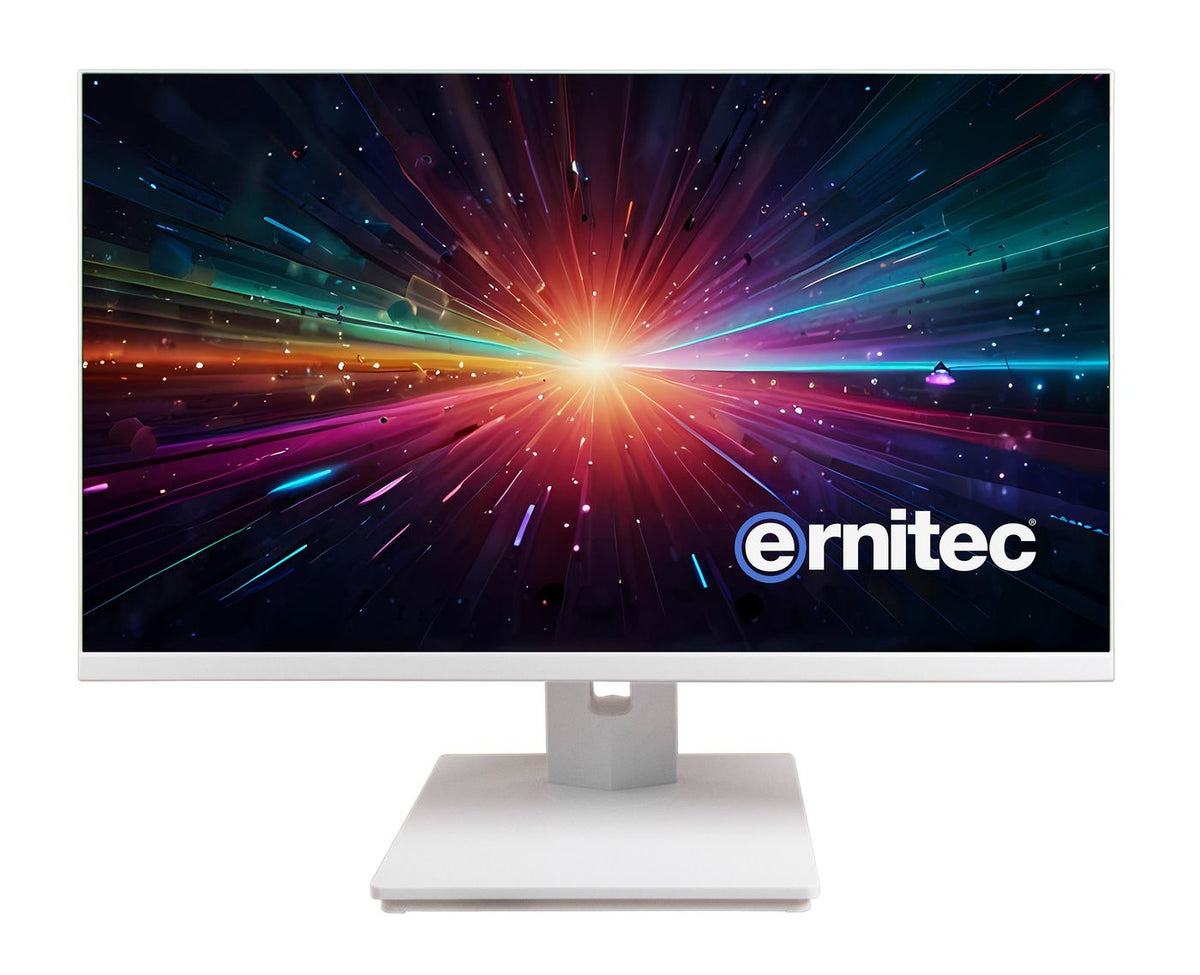 Ernitec 27" Surveillance monitor frameless for 24/7 Use - WHITE, 1080P Resolution 1 x HDMI 2.0, 1 x VGA , 1 x DP 1.4 , 2 x Speakers