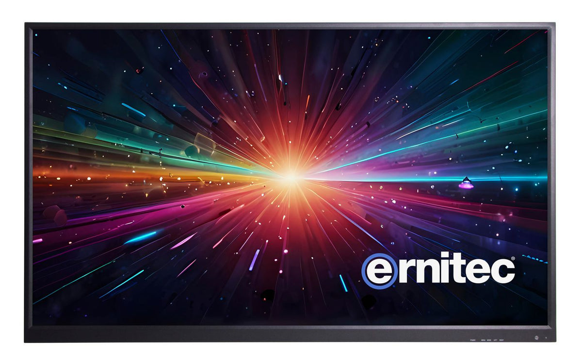 Ernitec 55" 24/7 4K UHD surveillance monitor. Industrial-grade LED screen. Metal chassis design Ernitec 55" 4K 24/7 surveillance monitor