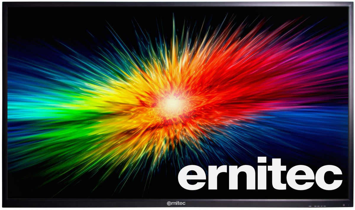 Ernitec 65" Surveillance monitor for 24/7 Use, 4K, 3 x HDMI 2.0, 1 x DP, 2 x Speakers - Water and Vandal proof
