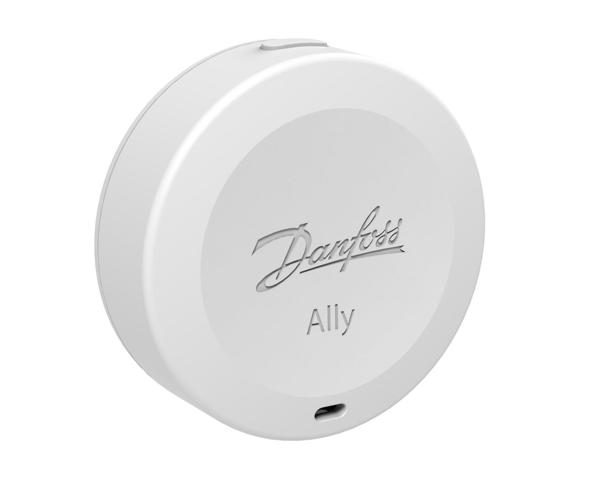 Danfoss Ally Room Sensor Is an indoor electronic sensor for measuring room temperature and humidity.