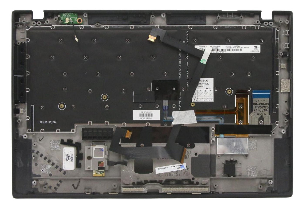 Lenovo Notebook keyboard bezel with fingerprint reader for ThinkPad X1 Carbon 01LX539, Cover + keyboard, Lenovo