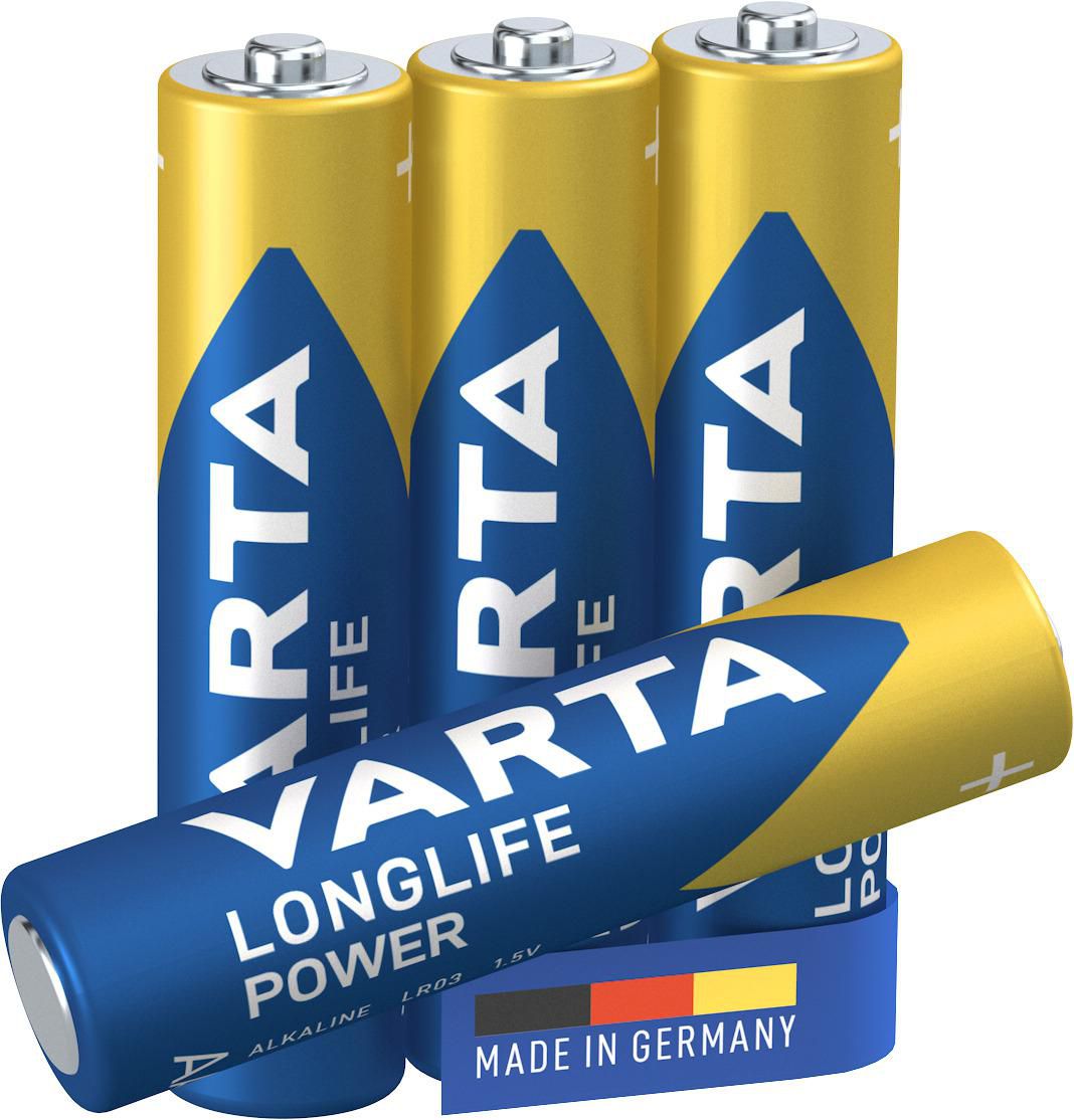 Varta 1x4 High Energy AAA LR 03 1x4 High Energy AAA LR 03, Single-use battery, AAA, Alkaline, 1.5 V, 4 pc(s), Blue