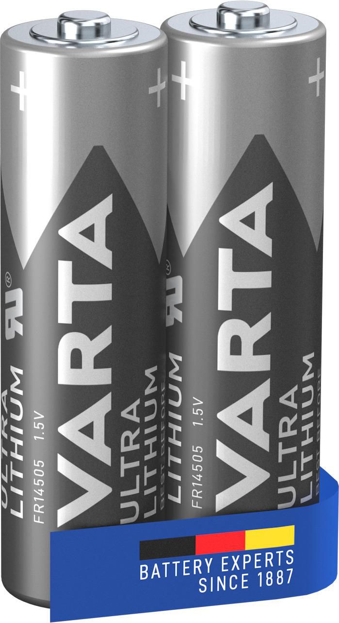 Varta 1x2 Lithium Mignon AA LR 6 06106301402, Single-use battery, AA, Alkaline, 1.5 V, 2 pc(s), 50.5 mm