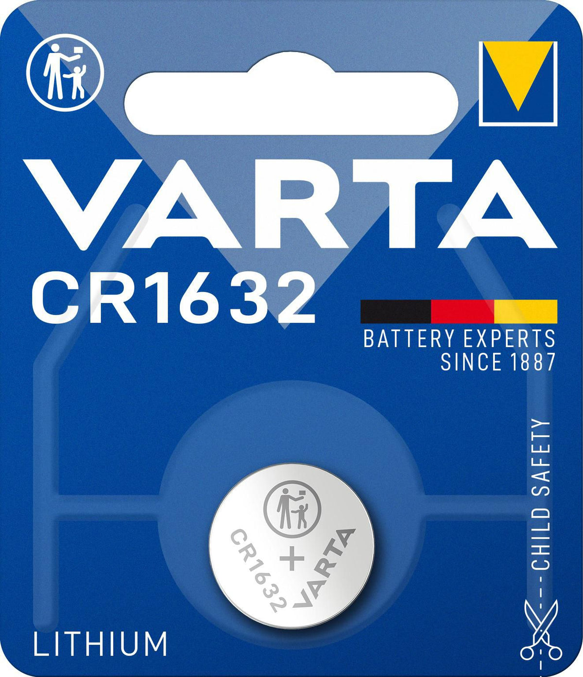 Varta CR1632 - 140mAh, 16mm CR1632, Single-use battery, Lithium, 3 V, 1 pc(s), 140 mAh, Silver