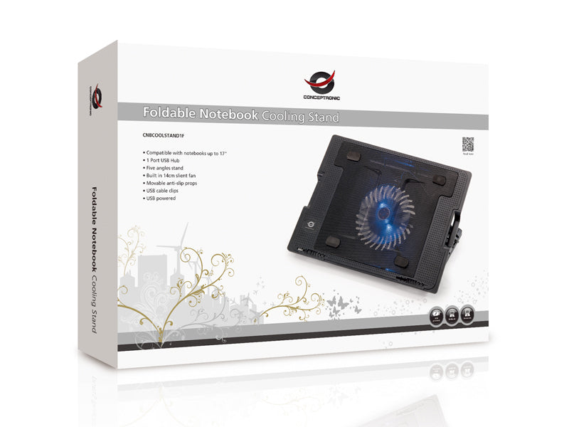 Conceptronic THANA Notebook Cooling Pad, Fits up to 17", 1-Fan