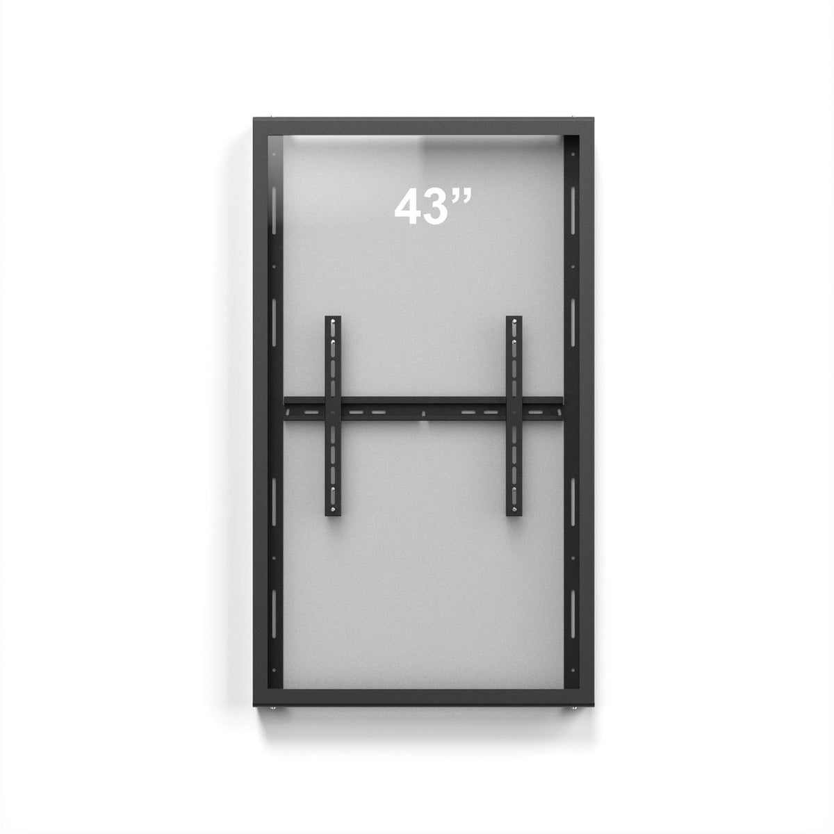 SMS 43" Display Steel Casing/Enclosure, Pure Wall, with a durable 4mm PC protective front. Portrait, Max 30 kg